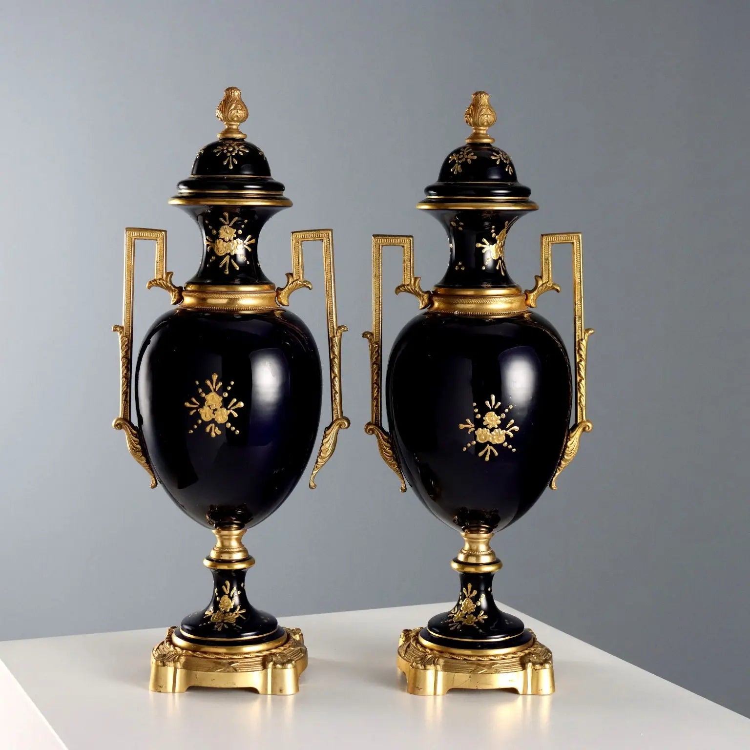 Antique Vases Porcelain Gilded Bronze Decorations XX Century - France, Mid XX Century | Antiques | Fancy Goods