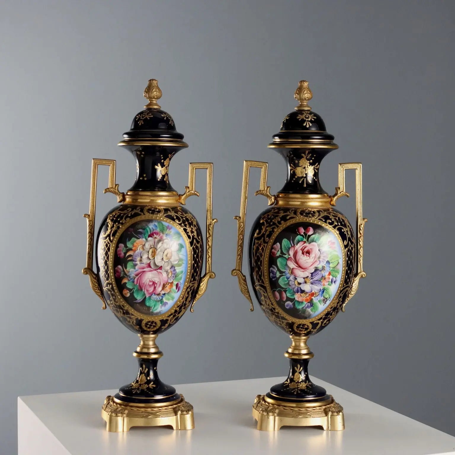 Antique Vases Porcelain Gilded Bronze Decorations XX Century - France, Mid XX Century | Antiques | Fancy Goods