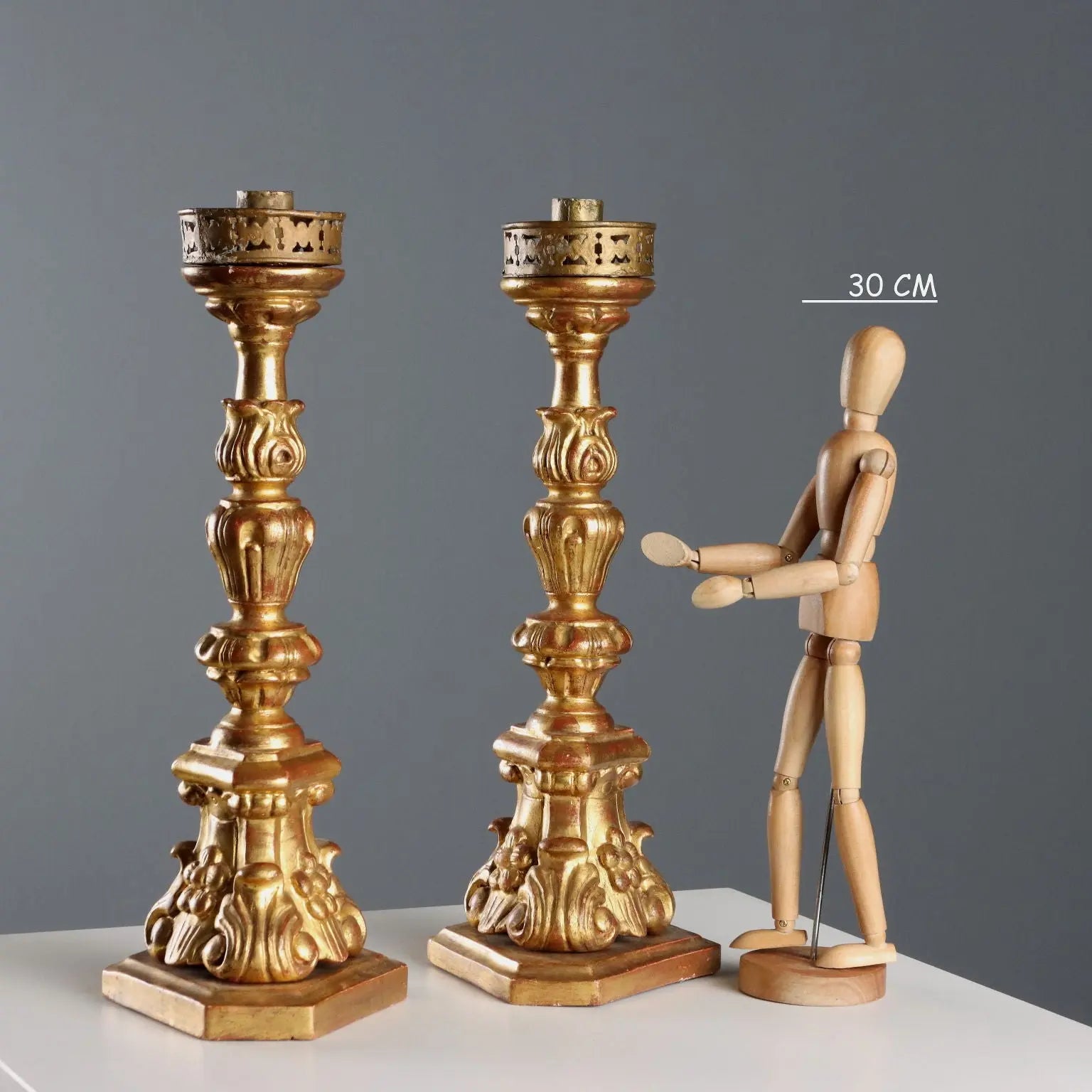 Antique Candelabra Wood Iron Italy XX Century - Italy, Early XX Century | Antiques | Fancy Goods