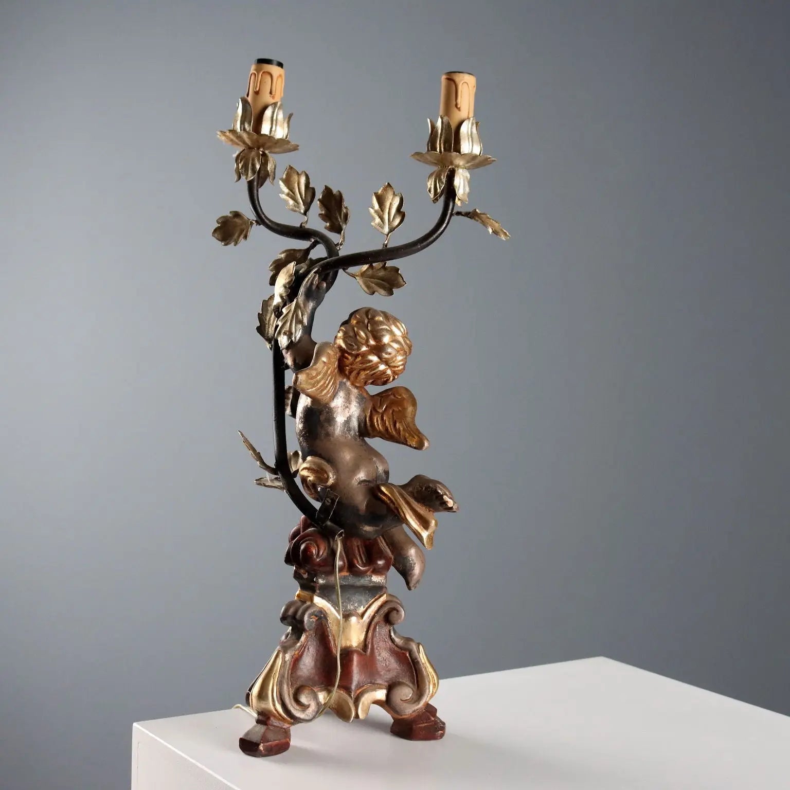 Antique Candelabra Carved Gilded Wood Italy XX Century - Italy, Mid XX Century | Antiques | Fancy Goods