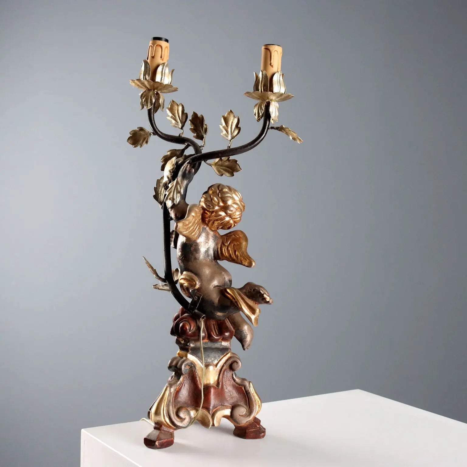 Antique Candelabra Carved Gilded Wood Italy XX Century - Italy, Mid XX Century | Antiques | Fancy Goods