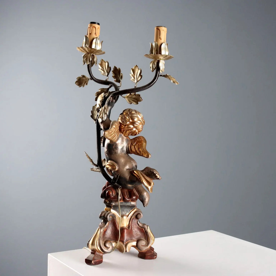 Antique Candelabra Carved Gilded Wood Italy XX Century - Italy, Mid XX Century | Antiques | Fancy Goods