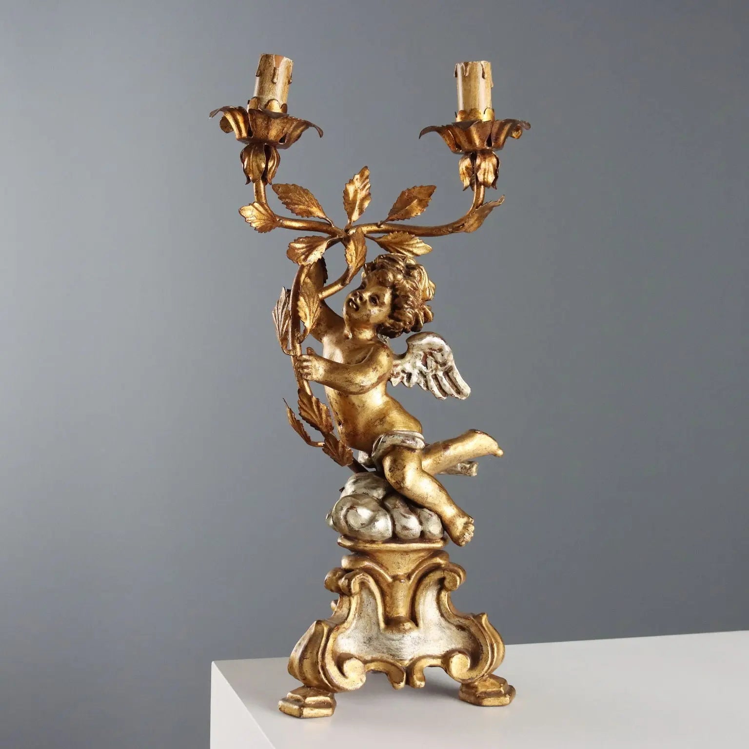 Antique Candelabra Carved Gilded Wood Italy XX Century - Italy, Mid XX Century | Antiques | Fancy Goods