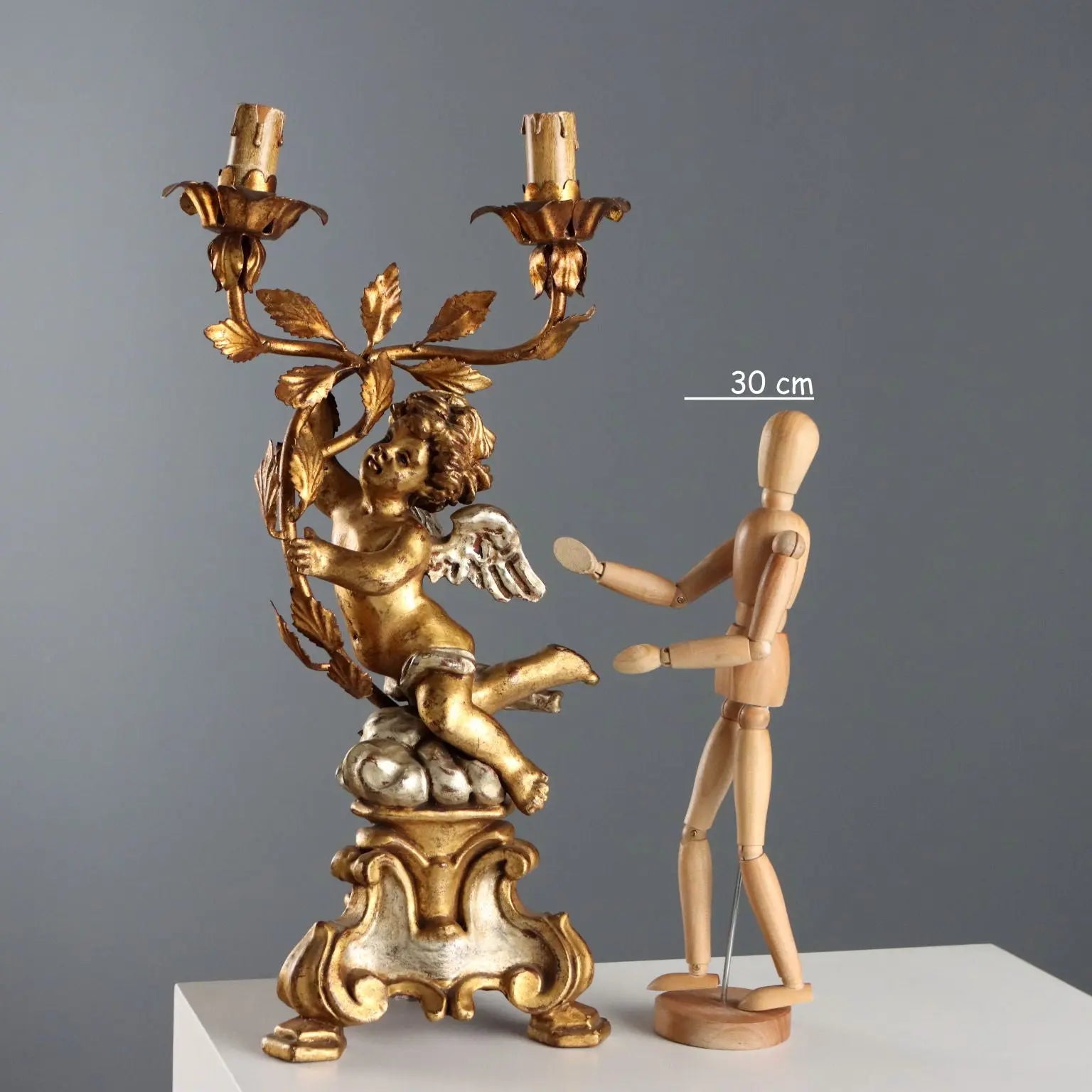 Antique Candelabra Carved Gilded Wood Italy XX Century - Italy, Mid XX Century | Antiques | Fancy Goods