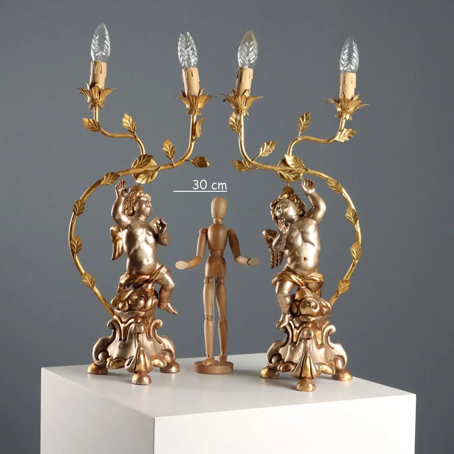 Antique Candelabra Gilded Carved Wood Italy XX Century - Italy, Mid XX Century | Antiques | Fancy Goods