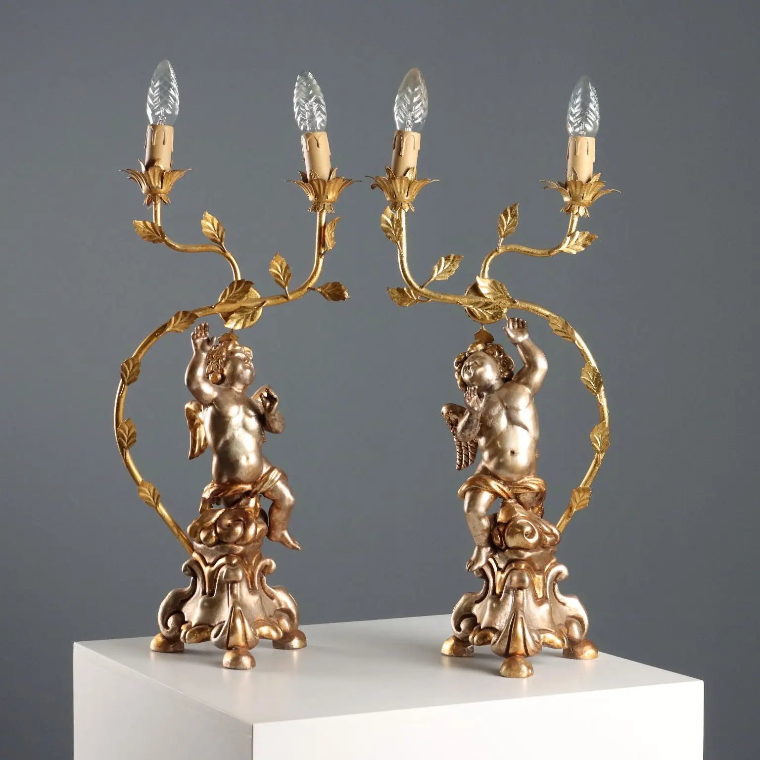 Antique Candelabra Gilded Carved Wood Italy XX Century - Italy, Mid XX Century | Antiques | Fancy Goods