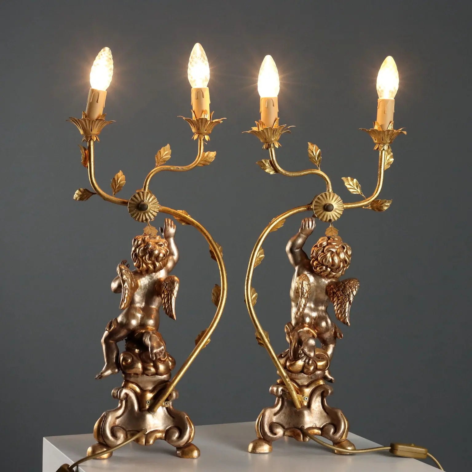 Antique Candelabra Gilded Carved Wood Italy XX Century - Italy, Mid XX Century | Antiques | Fancy Goods