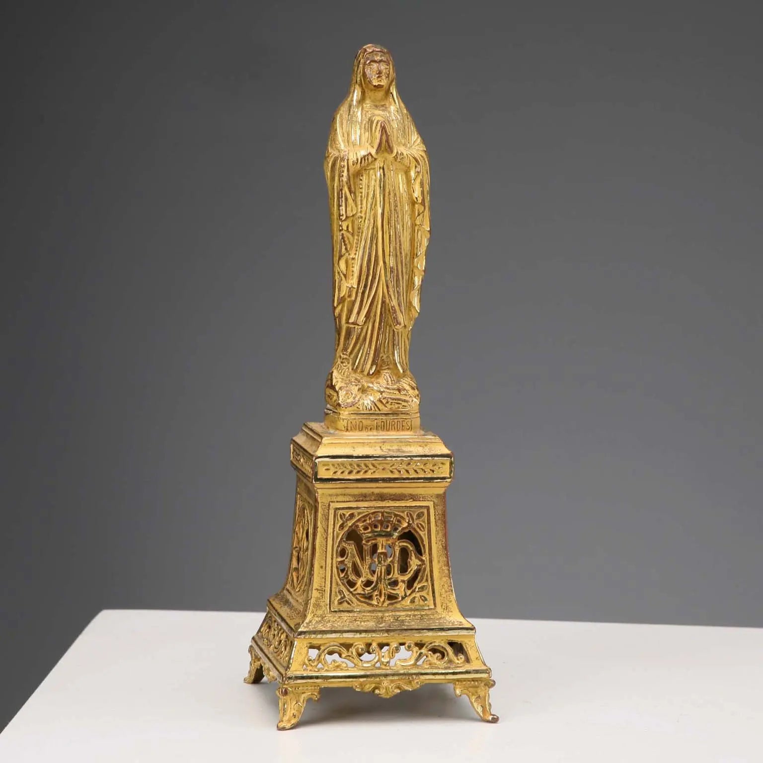Antique Figurine Our Lady of Lourdes Metal France XX Century - France, Early XX Century | Antiques | Fancy Goods