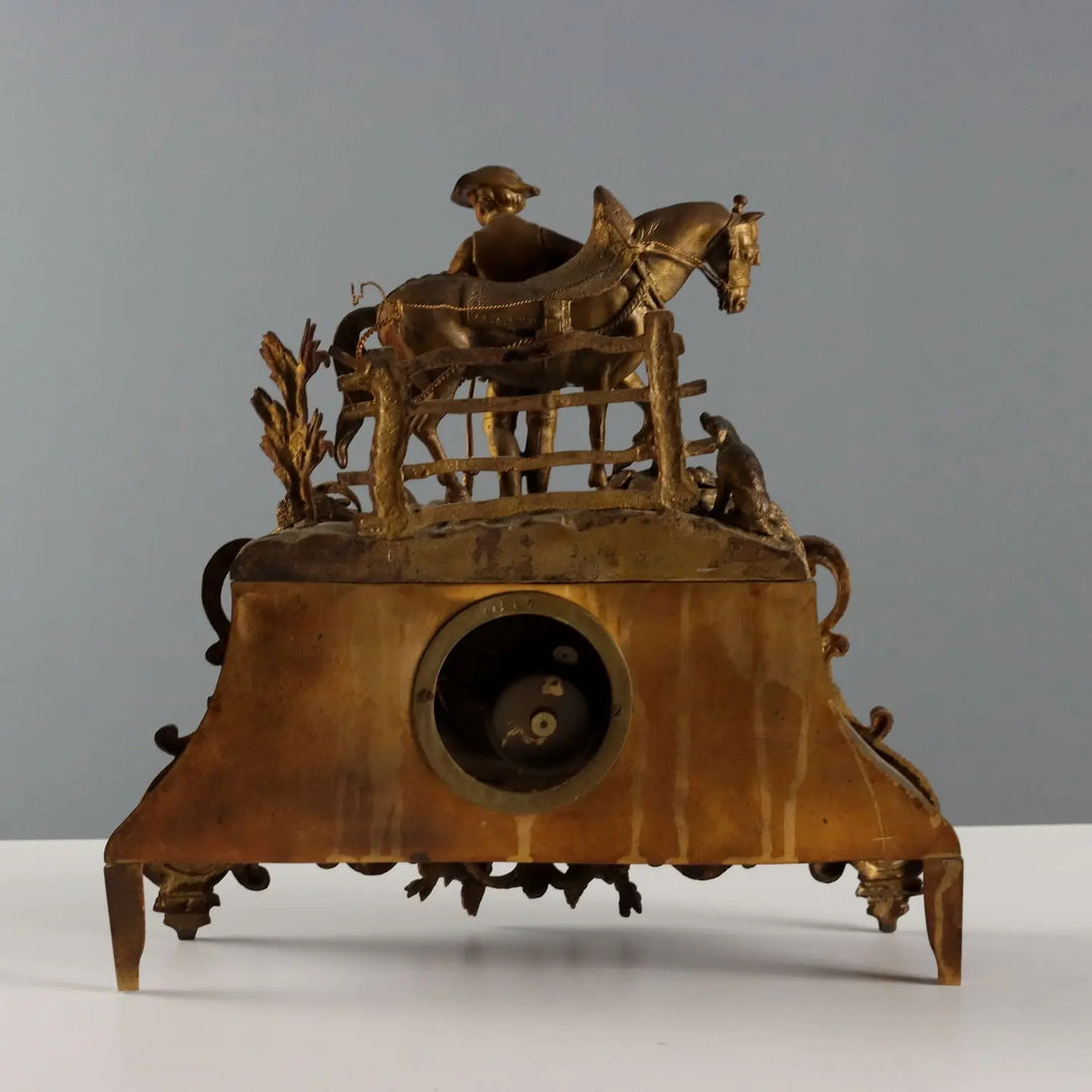 Antique Mantel Clock Gilded Antimony France XIX-XX Century - France, XIX-XX Century | Antiques | Fancy Goods