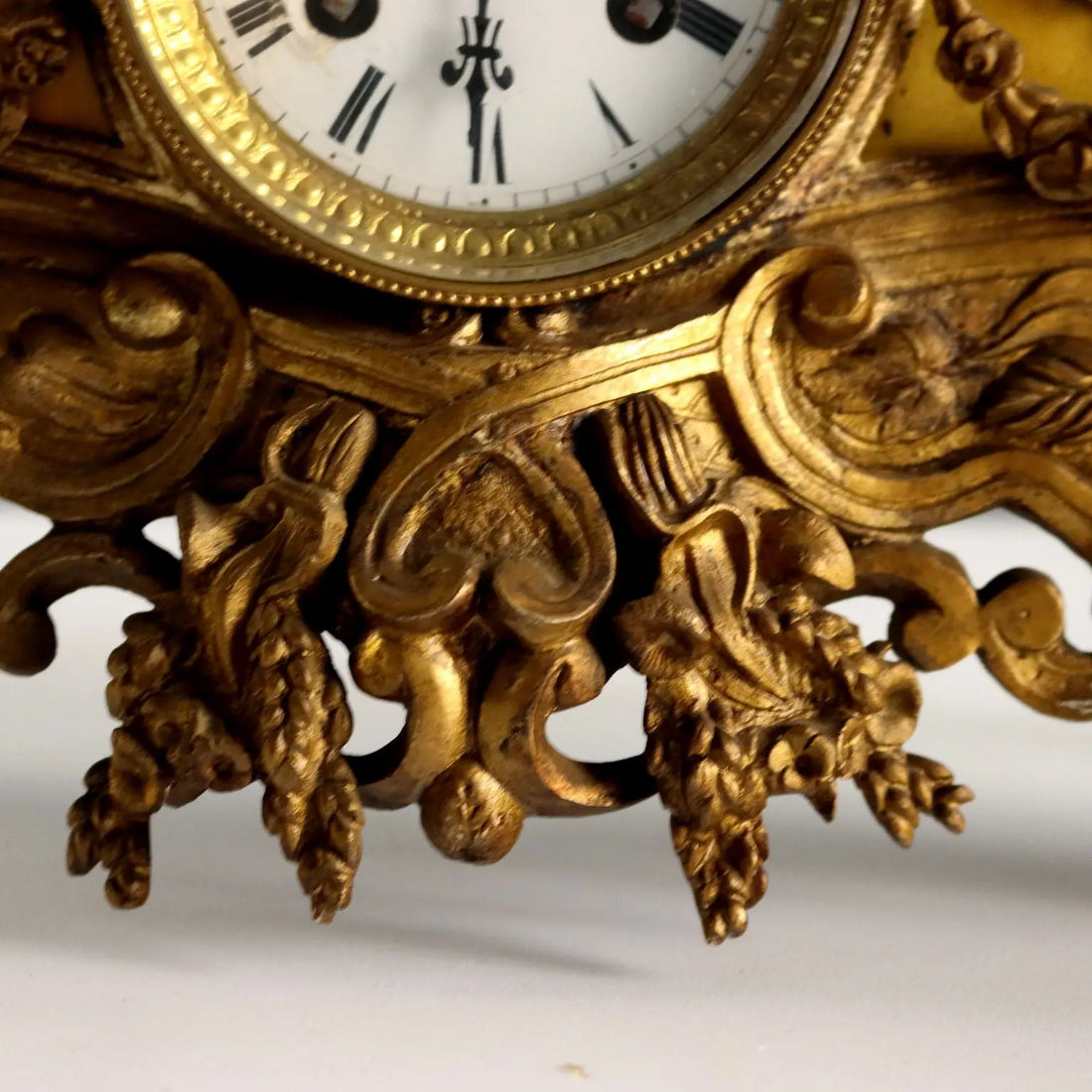 Antique Mantel Clock Gilded Antimony France XIX-XX Century - France, XIX-XX Century | Antiques | Fancy Goods