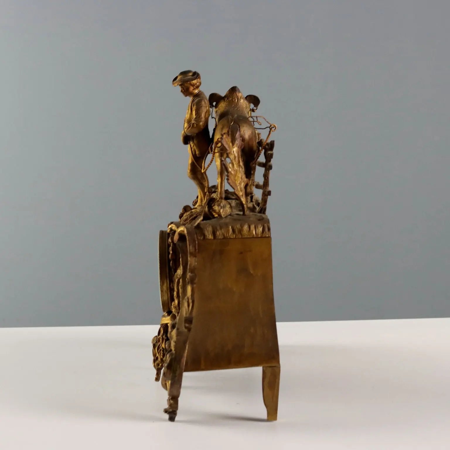 Antique Mantel Clock Gilded Antimony France XIX-XX Century - France, XIX-XX Century | Antiques | Fancy Goods