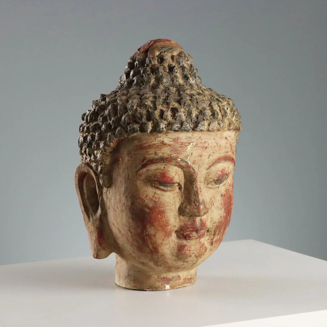 Antique Sculpture Buddha Head Wood China XX Century - China, XX Century | Antiques | Fancy Goods