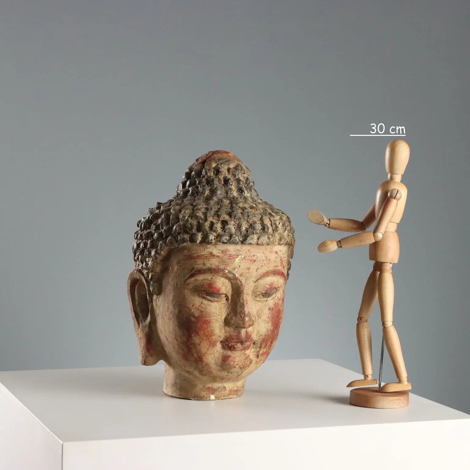 Antique Sculpture Buddha Head Wood China XX Century - China, XX Century | Antiques | Fancy Goods