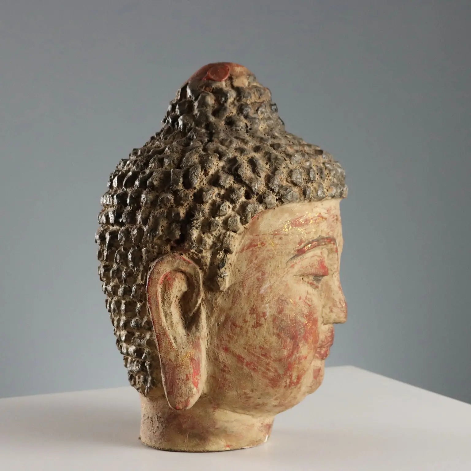 Antique Sculpture Buddha Head Wood China XX Century - China, XX Century | Antiques | Fancy Goods