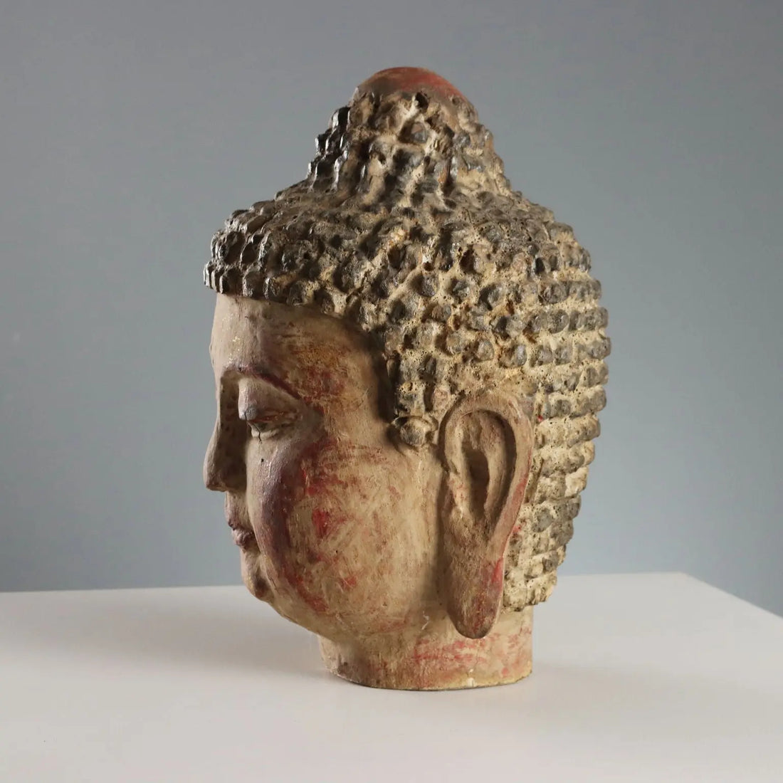 Antique Sculpture Buddha Head Wood China XX Century - China, XX Century | Antiques | Fancy Goods