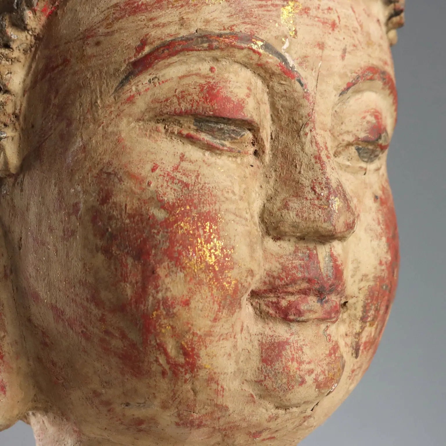 Antique Sculpture Buddha Head Wood China XX Century - China, XX Century | Antiques | Fancy Goods