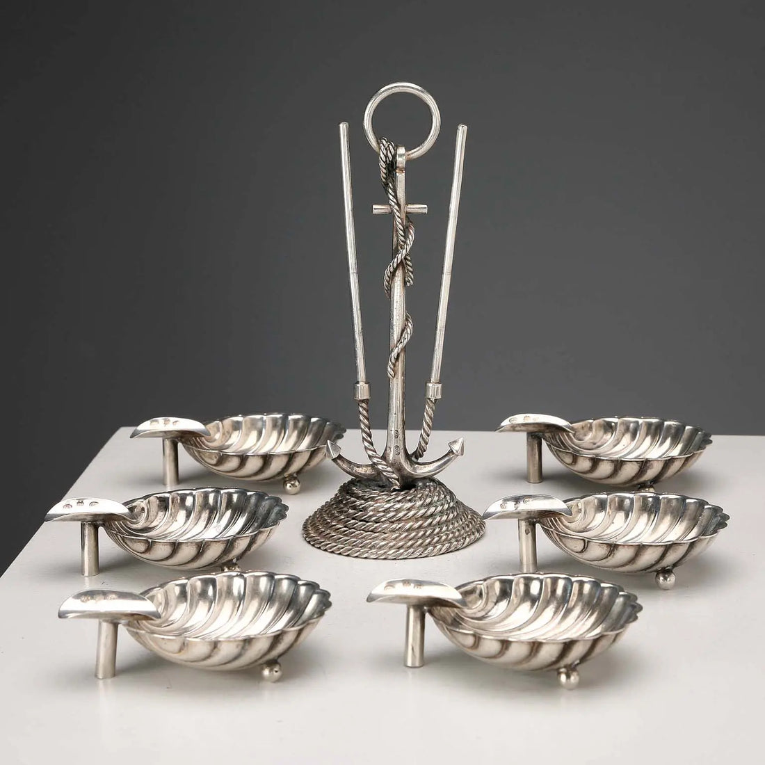 Cesa Alessandria Silver Ashtray Set Italy Early XX Century - Italy, Early XX Century | Antiques | Fancy Goods