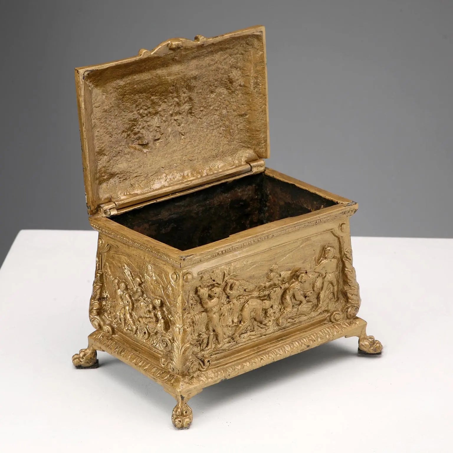 Antique Casket Bronze Labour Scenes Italy XX Century - Italy, Early XX Century | Antiques | Fancy Goods