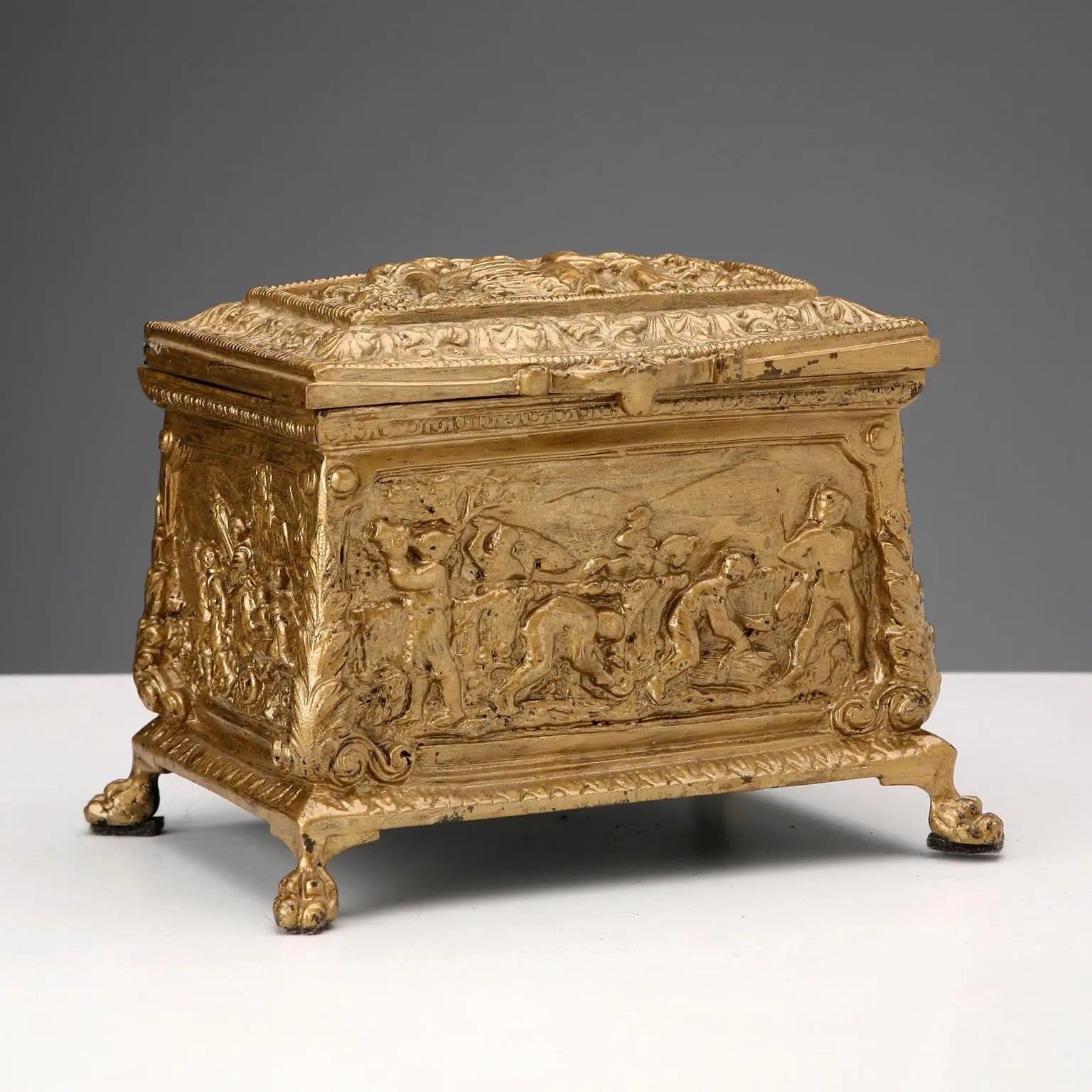 Antique Casket Bronze Labour Scenes Italy XX Century - Italy, Early XX Century | Antiques | Fancy Goods