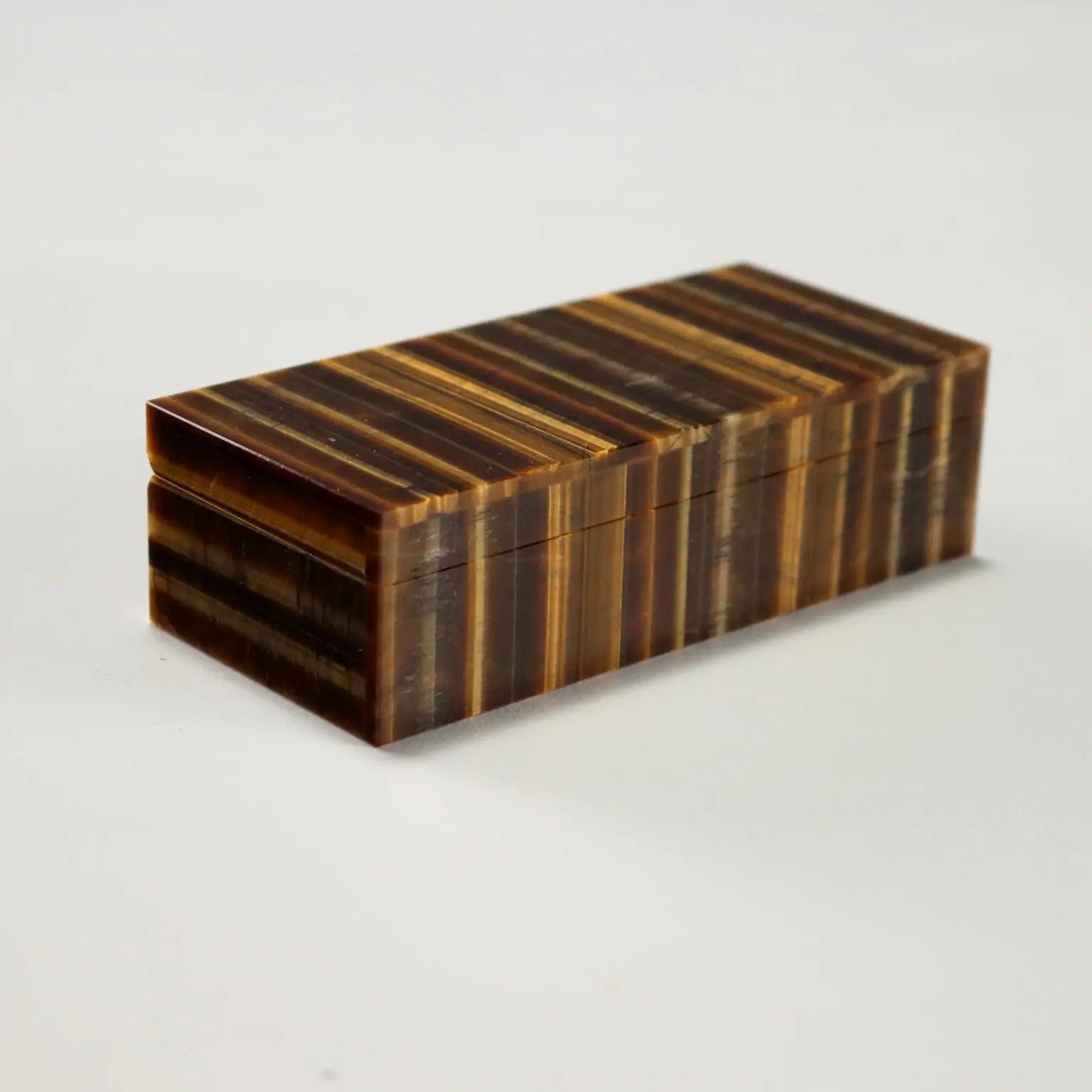 Antique Tiger's Eye Stone Box Design Italy 1960s - Italy, 1960s | Antiques | Fancy Goods