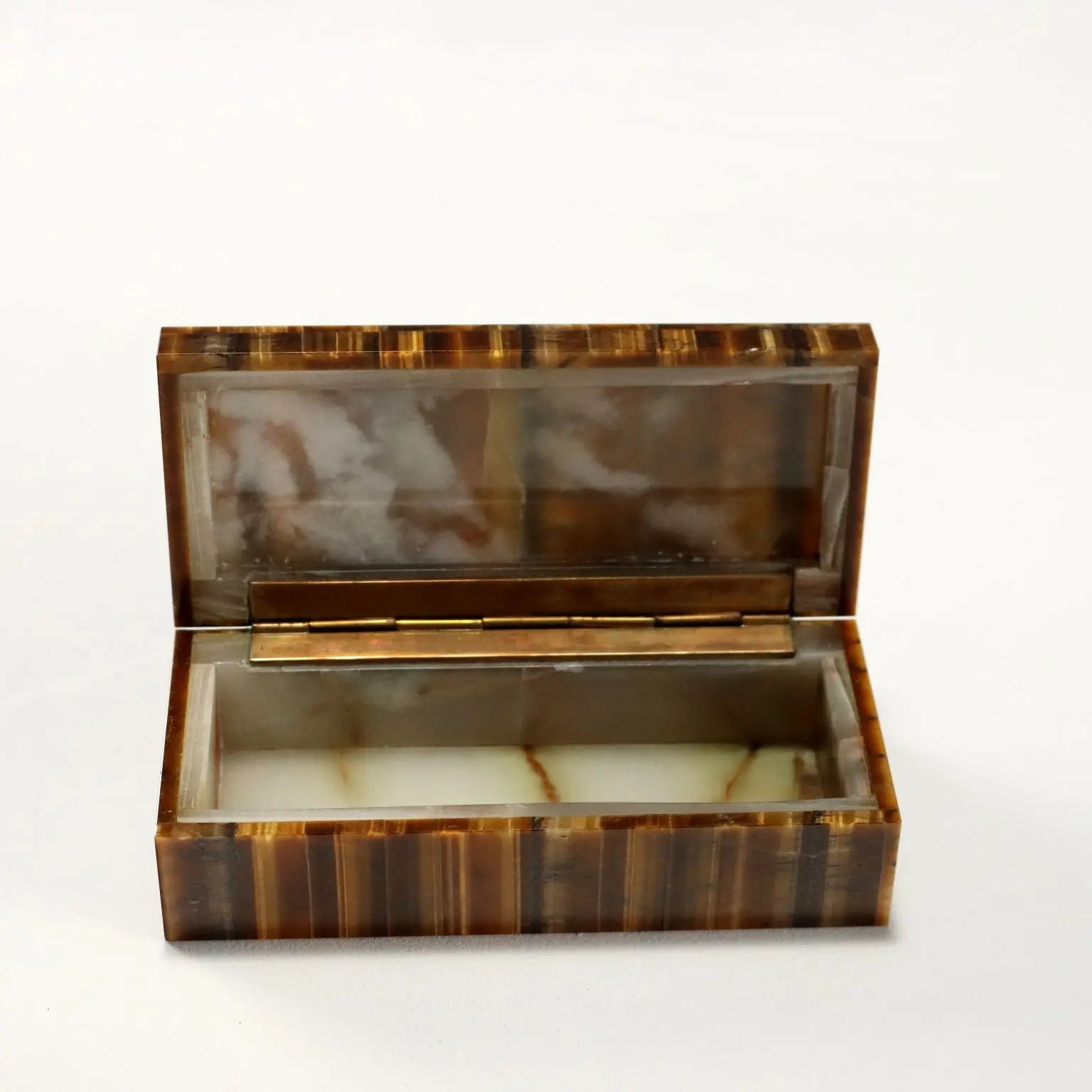 Antique Tiger's Eye Stone Box Design Italy 1960s - Italy, 1960s | Antiques | Fancy Goods