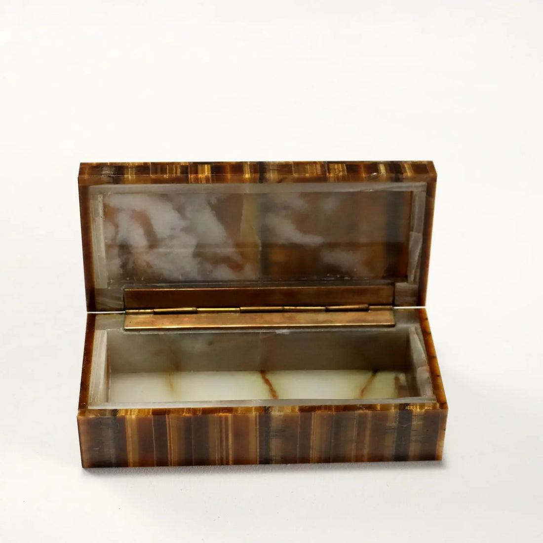 Antique Tiger's Eye Stone Box Design Italy 1960s - Italy, 1960s | Antiques | Fancy Goods