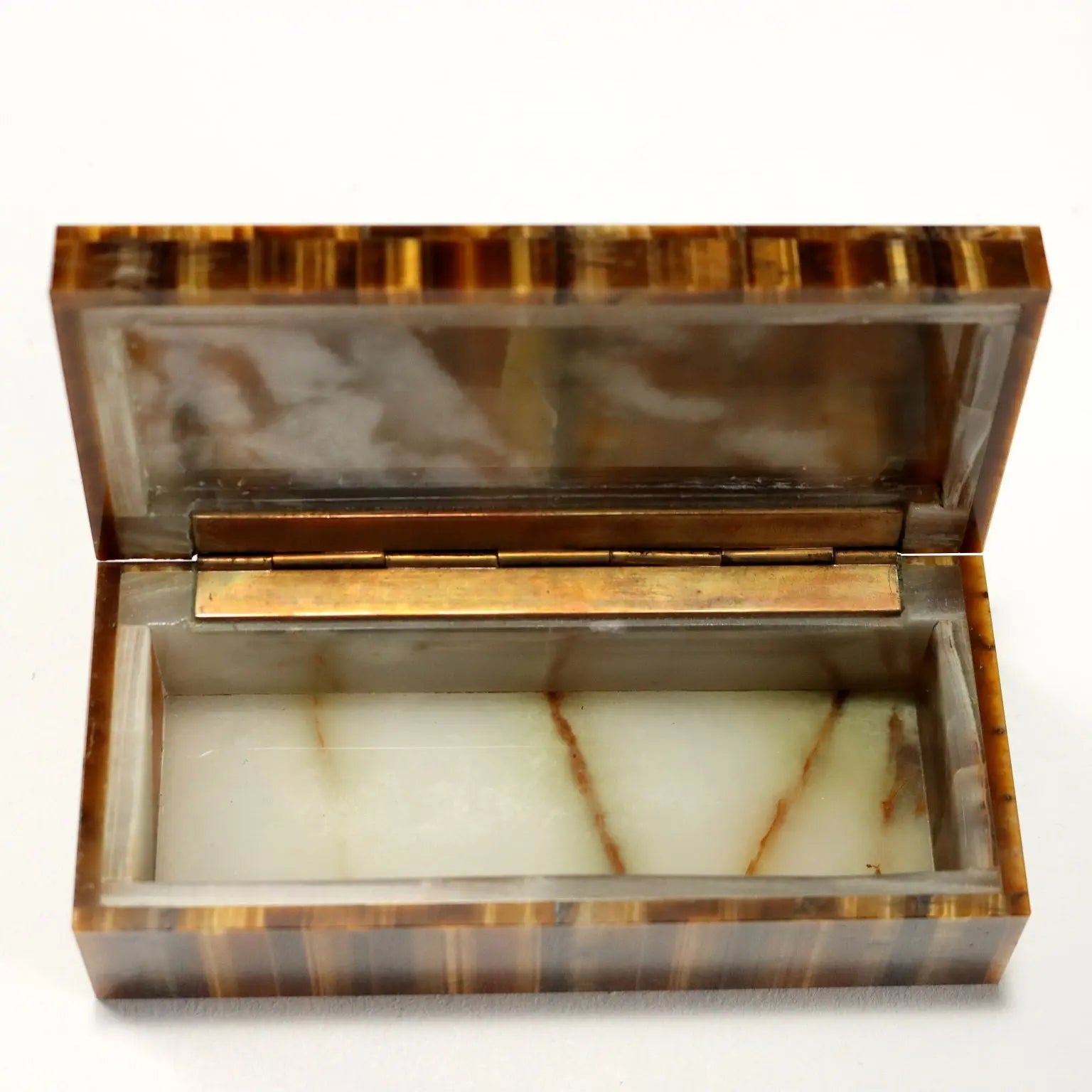 Antique Tiger's Eye Stone Box Design Italy 1960s - Italy, 1960s | Antiques | Fancy Goods