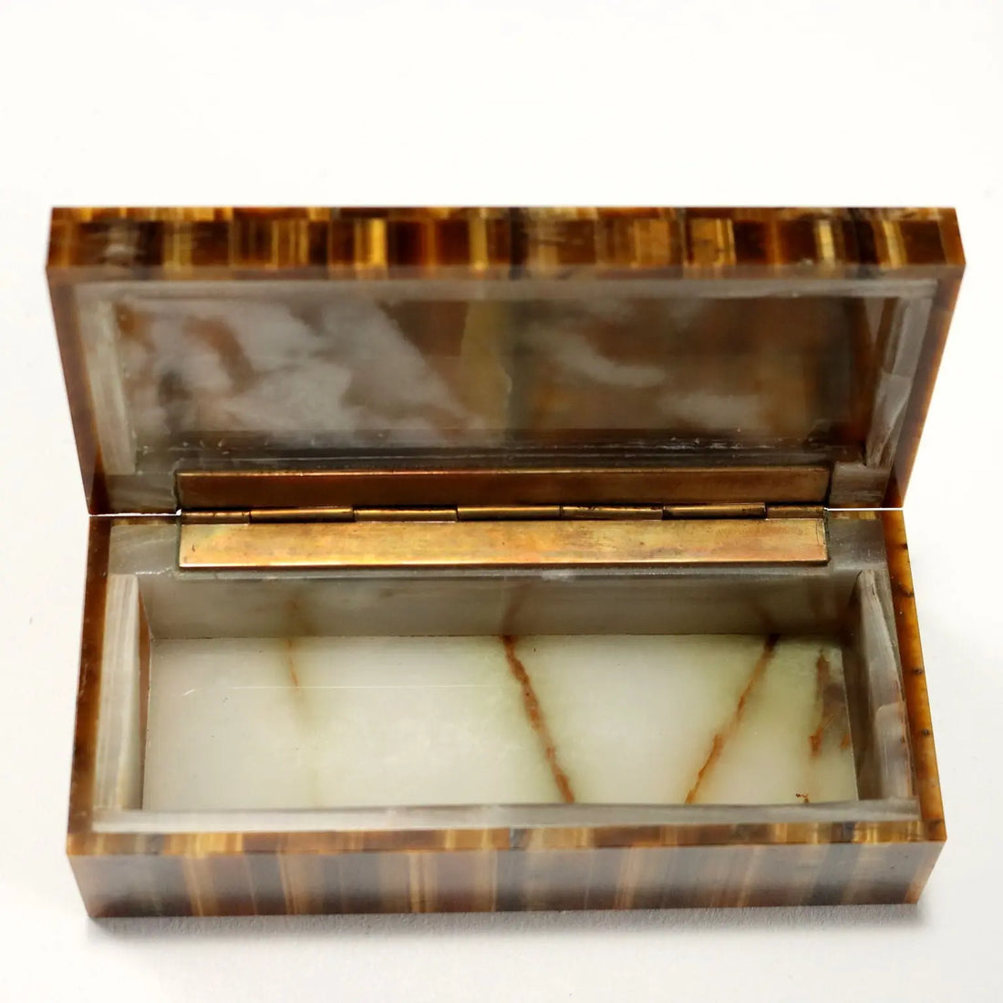 Antique Tiger's Eye Stone Box Design Italy 1960s - Italy, 1960s | Antiques | Fancy Goods