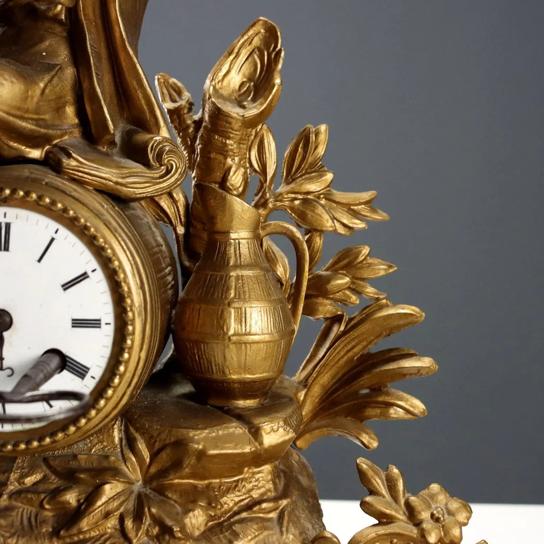 Antique Table Clock Gilded Antimony France XIX Century - France, XIX-XX Century | Antiques | Fancy Goods
