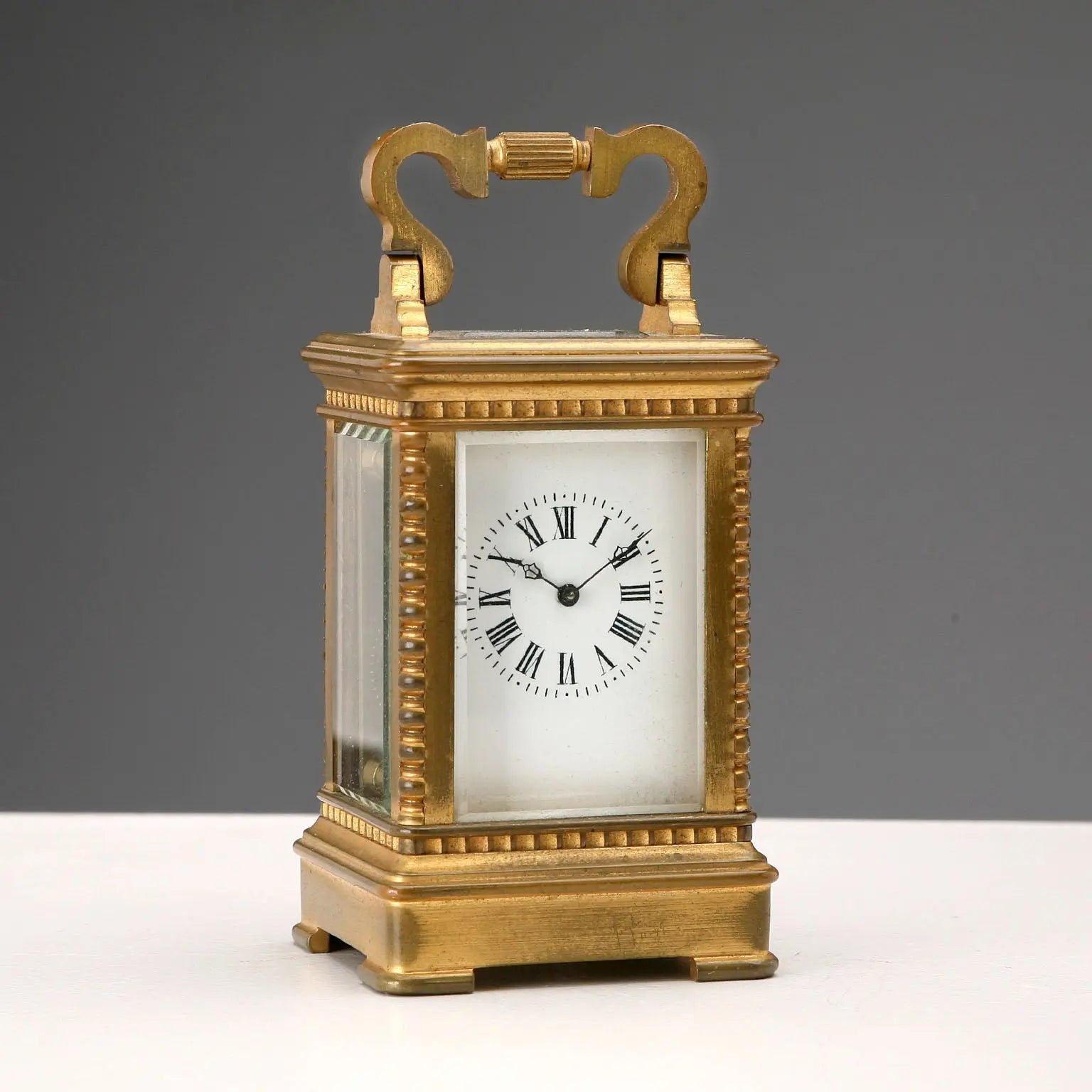 Small Antique Officier Clock Gilded Bronze France XX Century