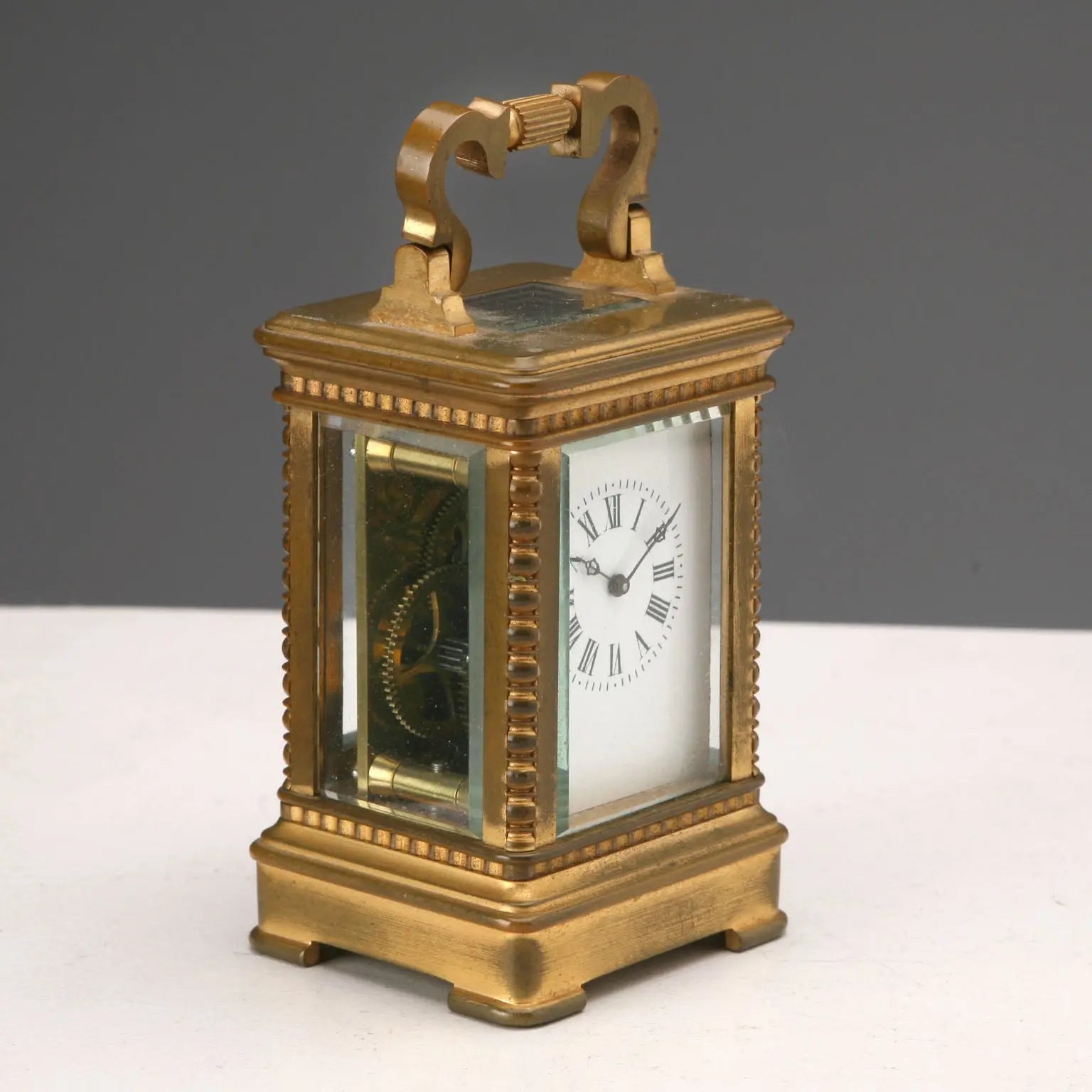 Small Antique Officier Clock Gilded Bronze France XX Century