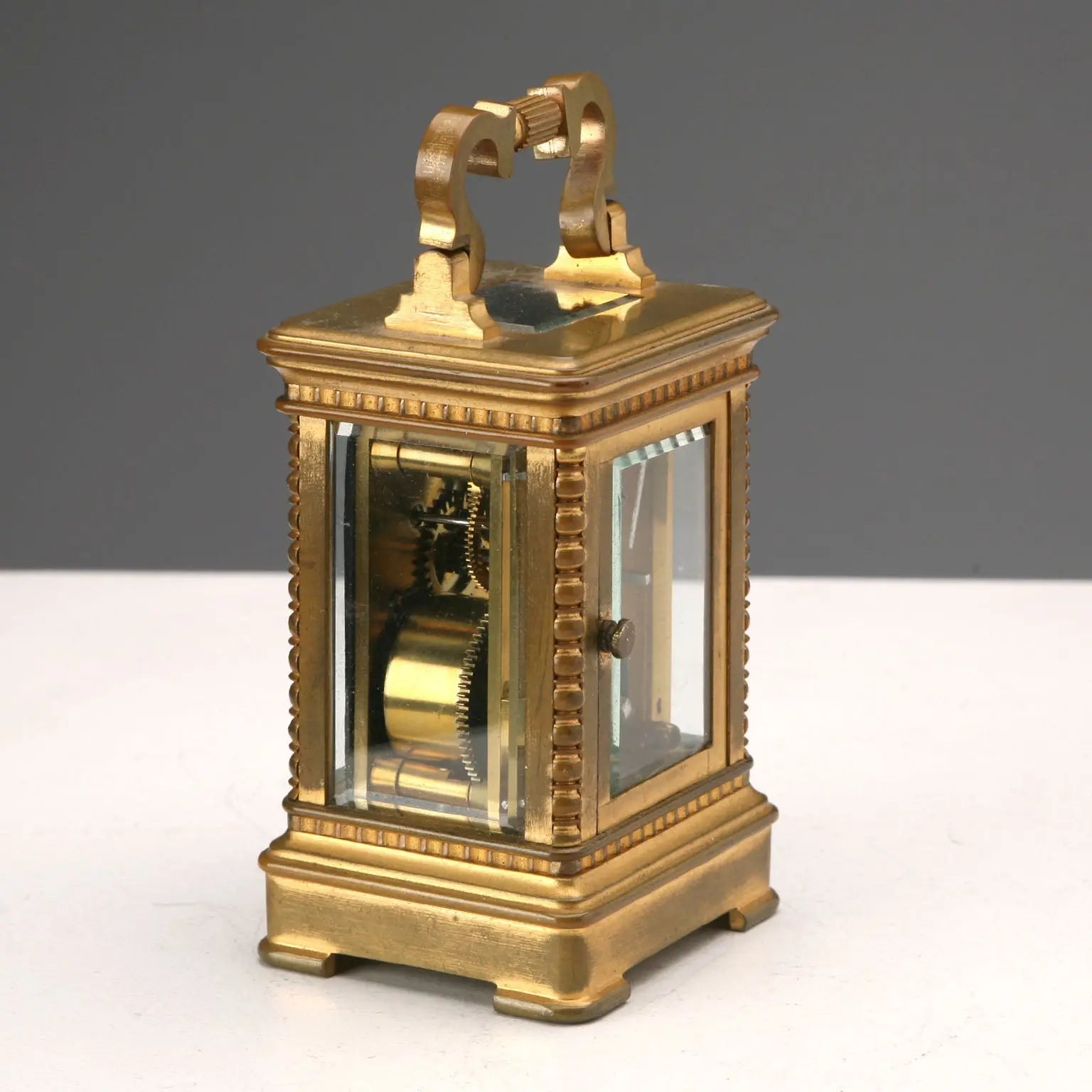 Small Antique Officier Clock Gilded Bronze France XX Century