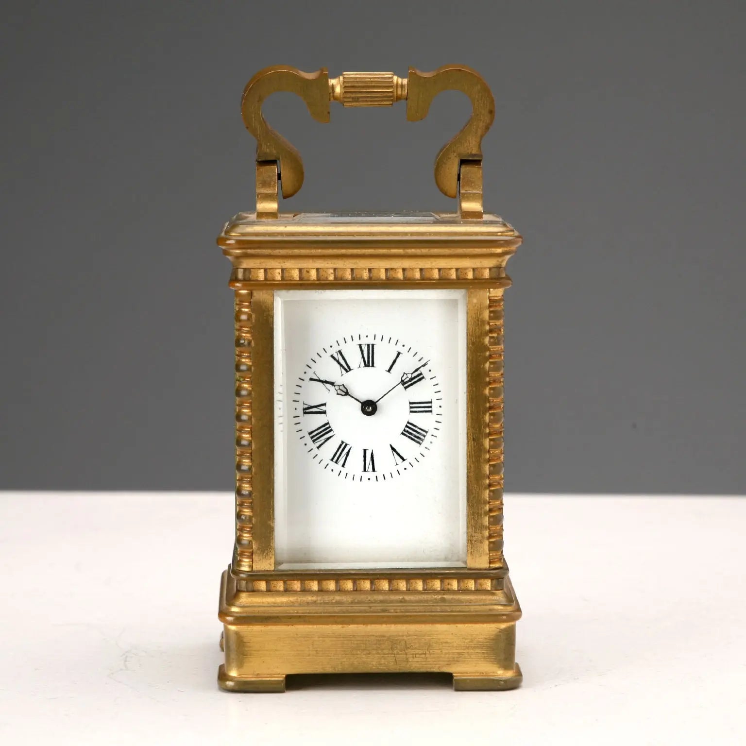 Small Antique Officier Clock Gilded Bronze France XX Century