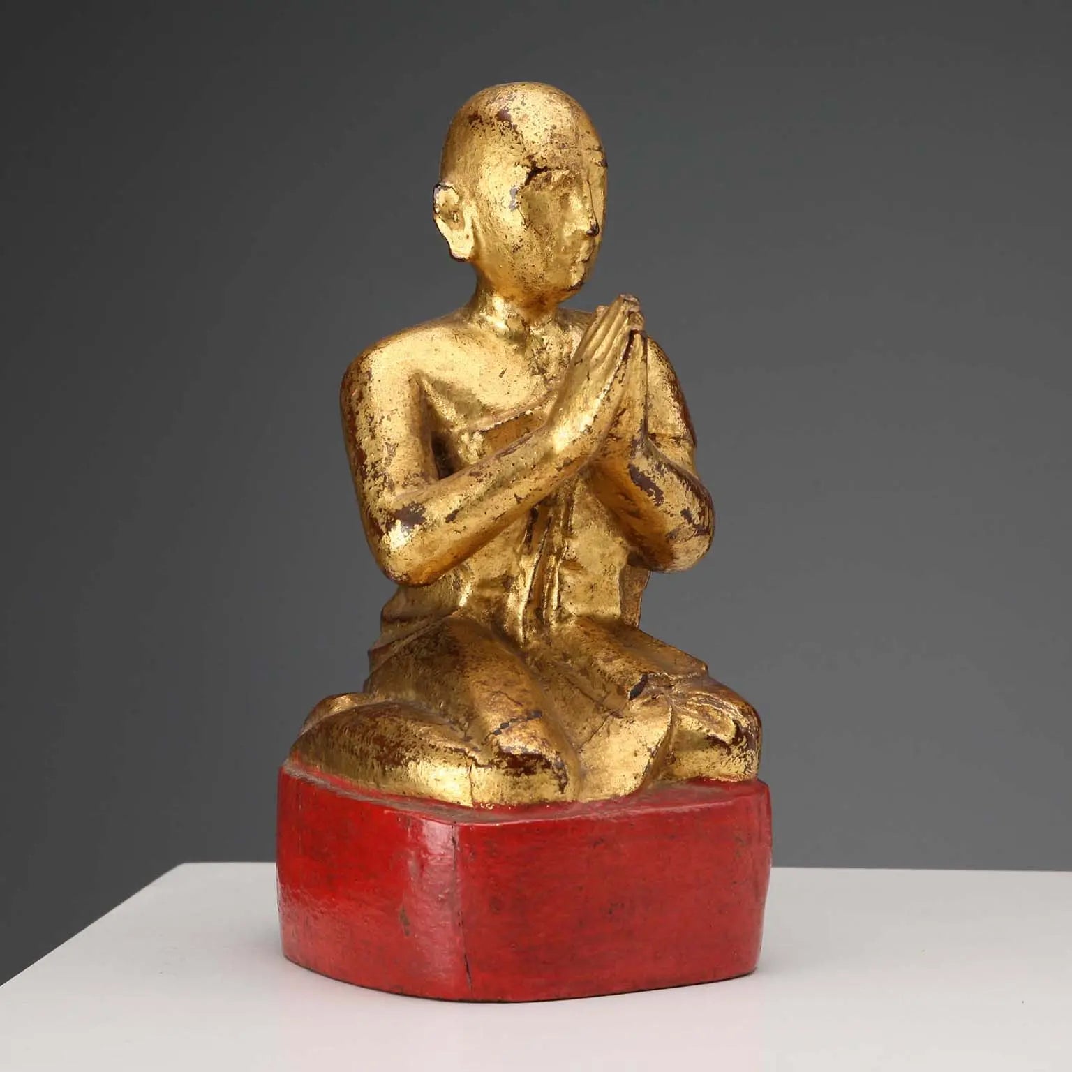 Antique Worshipper Carved Gilded Wood Myanmar XIX-XX Century - Burma, XIX-XX Century | Antiques | Fancy Goods