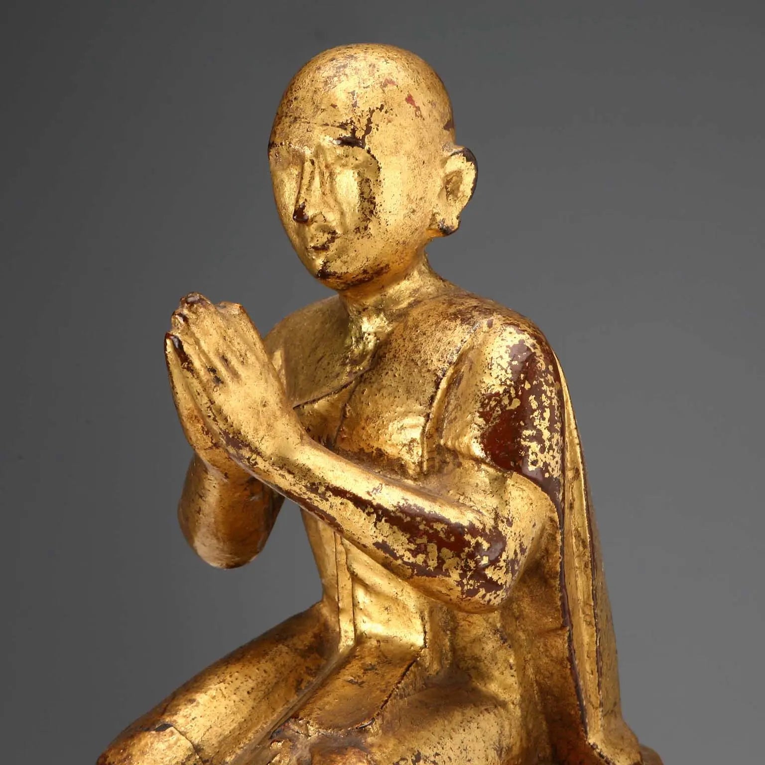 Antique Worshipper Carved Gilded Wood Myanmar XIX-XX Century - Burma, XIX-XX Century | Antiques | Fancy Goods
