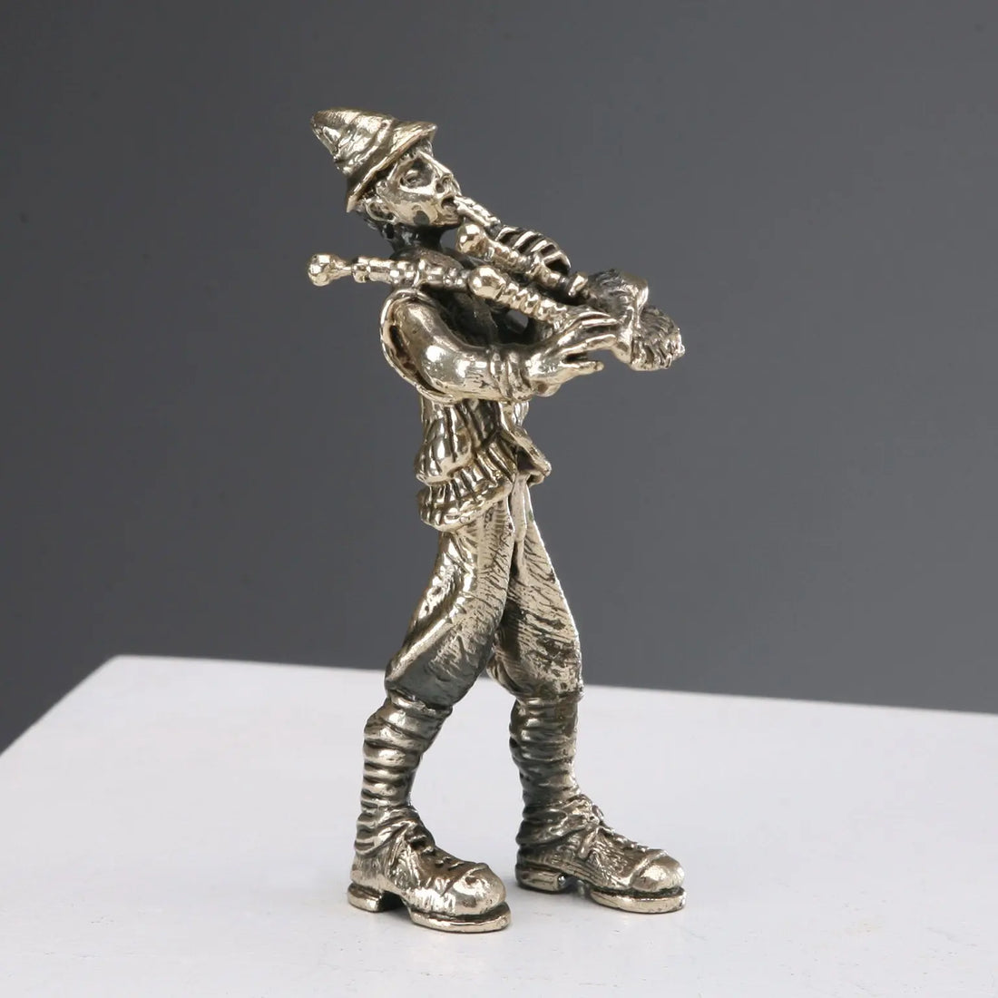 Antique Sculpture Bagpipe Player Silver Sorini Arezzo XX Century - Italy, XX Century | Antiques | Fancy Goods
