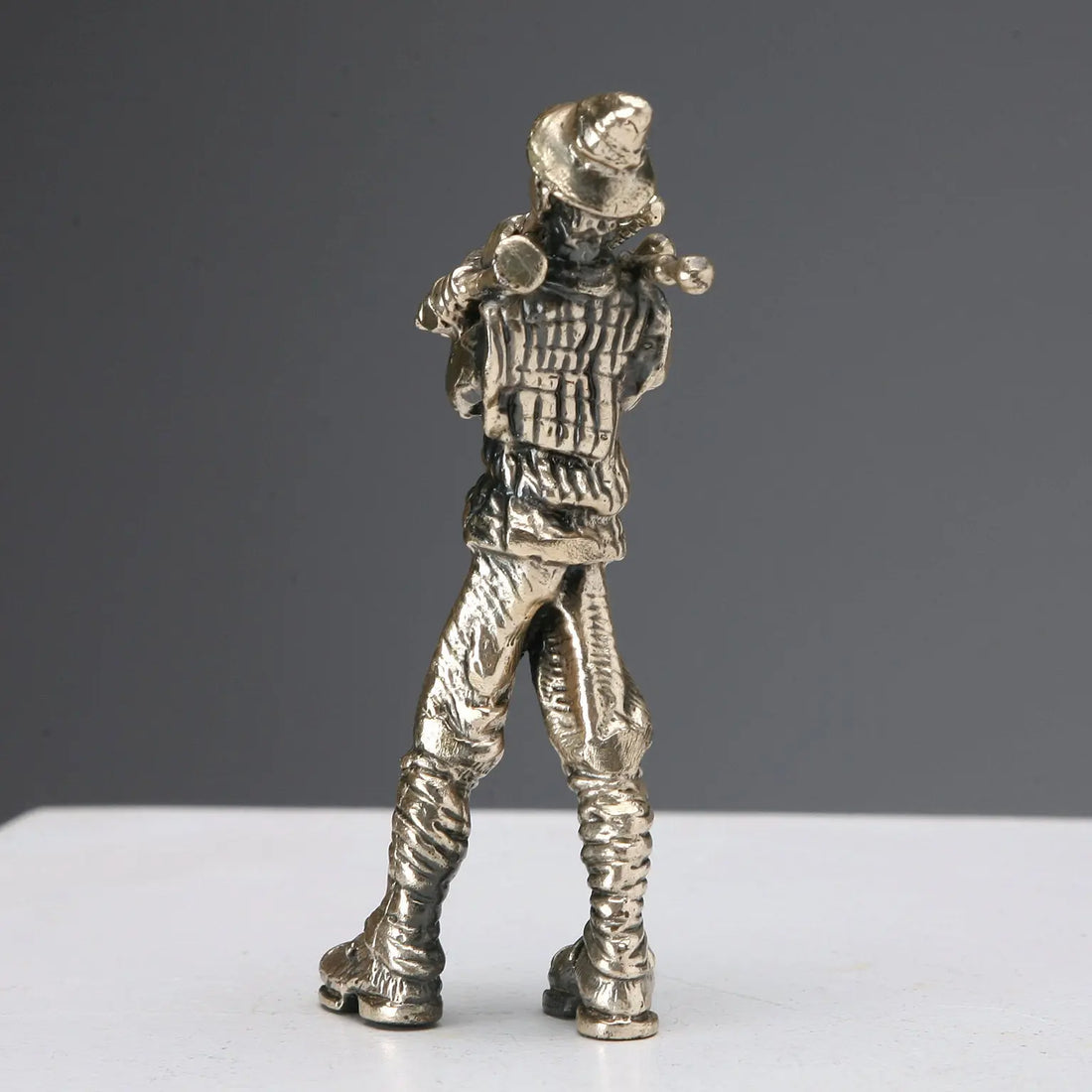 Antique Sculpture Bagpipe Player Silver Sorini Arezzo XX Century - Italy, XX Century | Antiques | Fancy Goods
