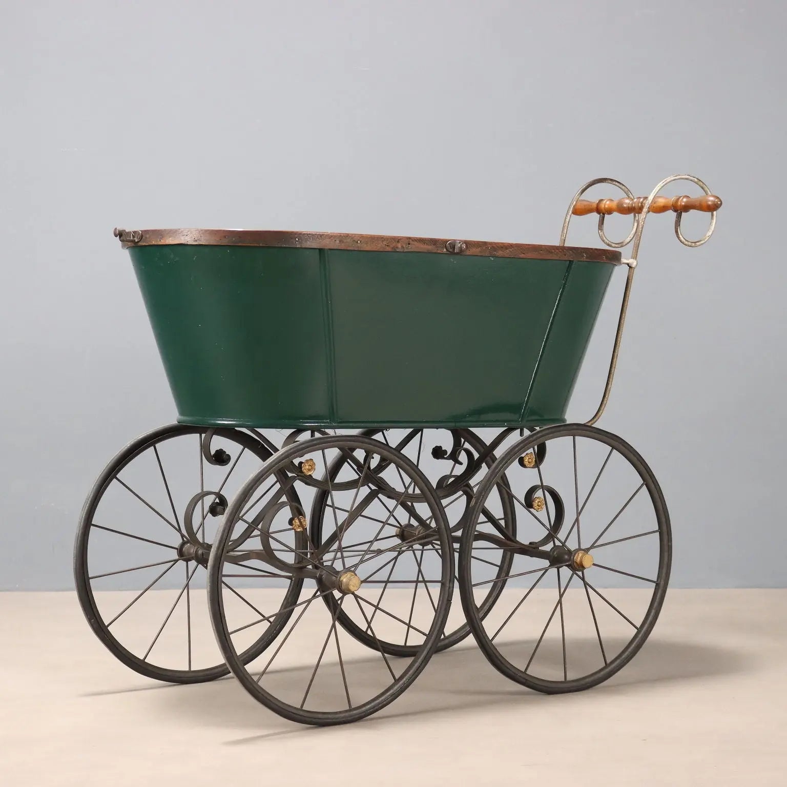 Antique Stroller Iron Wood Wicker Italy XIX Century - Italy, XIX Century | Antiques | Fancy Goods