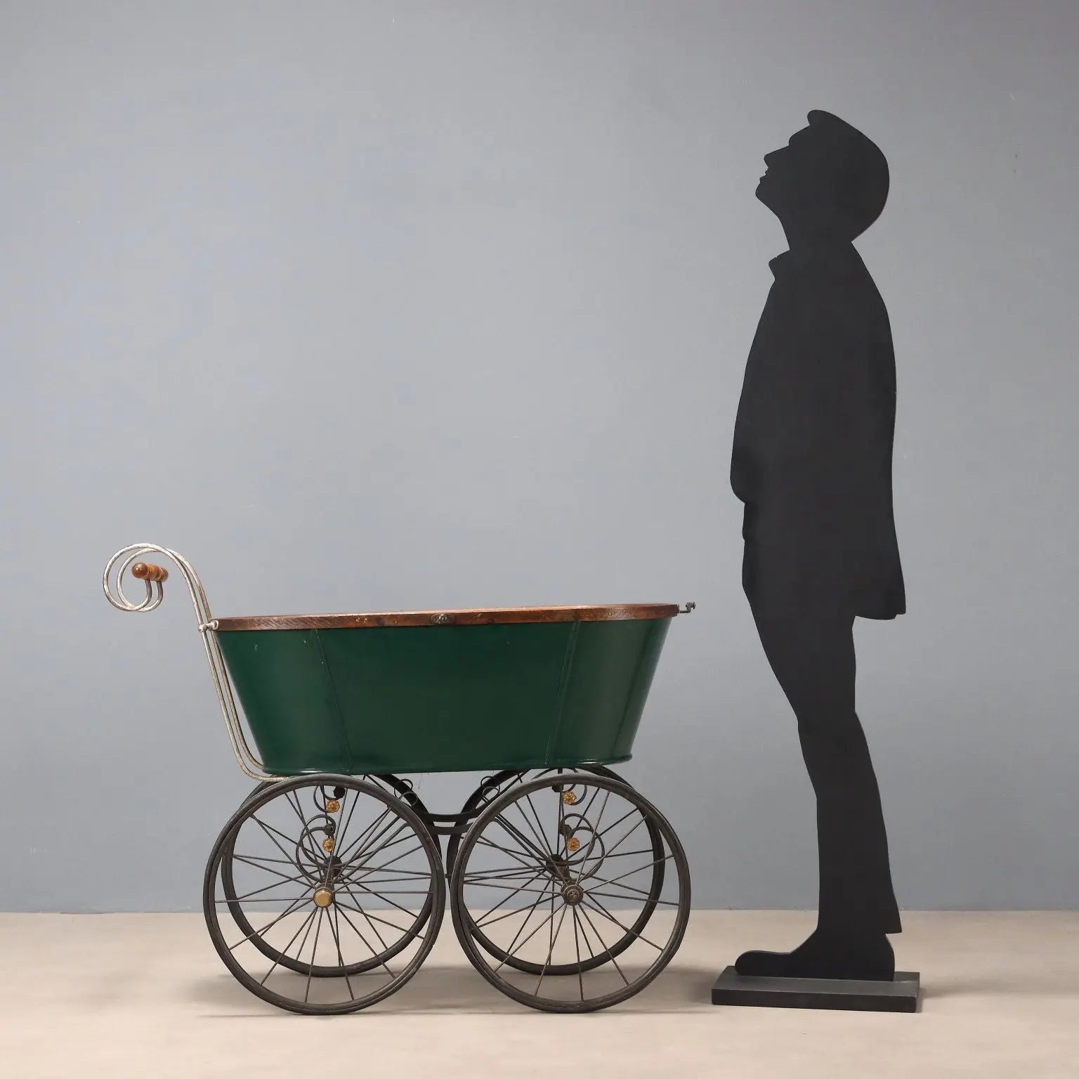 Antique Stroller Iron Wood Wicker Italy XIX Century - Italy, XIX Century | Antiques | Fancy Goods