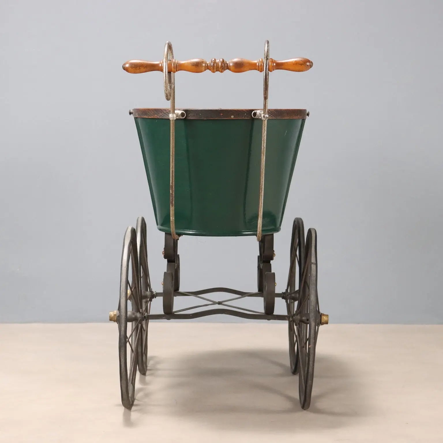 Antique Stroller Iron Wood Wicker Italy XIX Century - Italy, XIX Century | Antiques | Fancy Goods