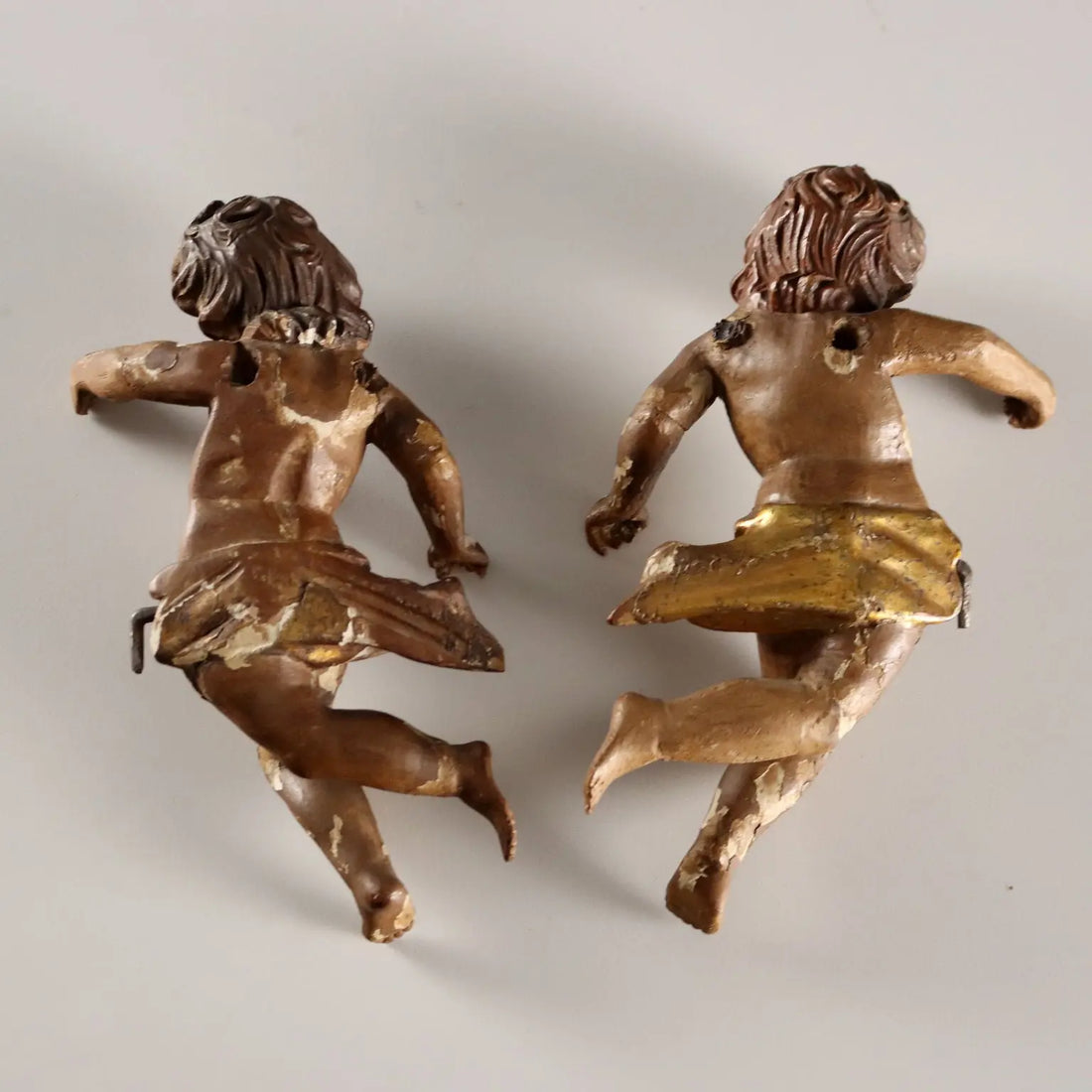 Antique Cherubs Lacquered Gilded Carved Wood Italy XVIII Century - Central Italy, XVIII Century | Antiques | Fancy Goods