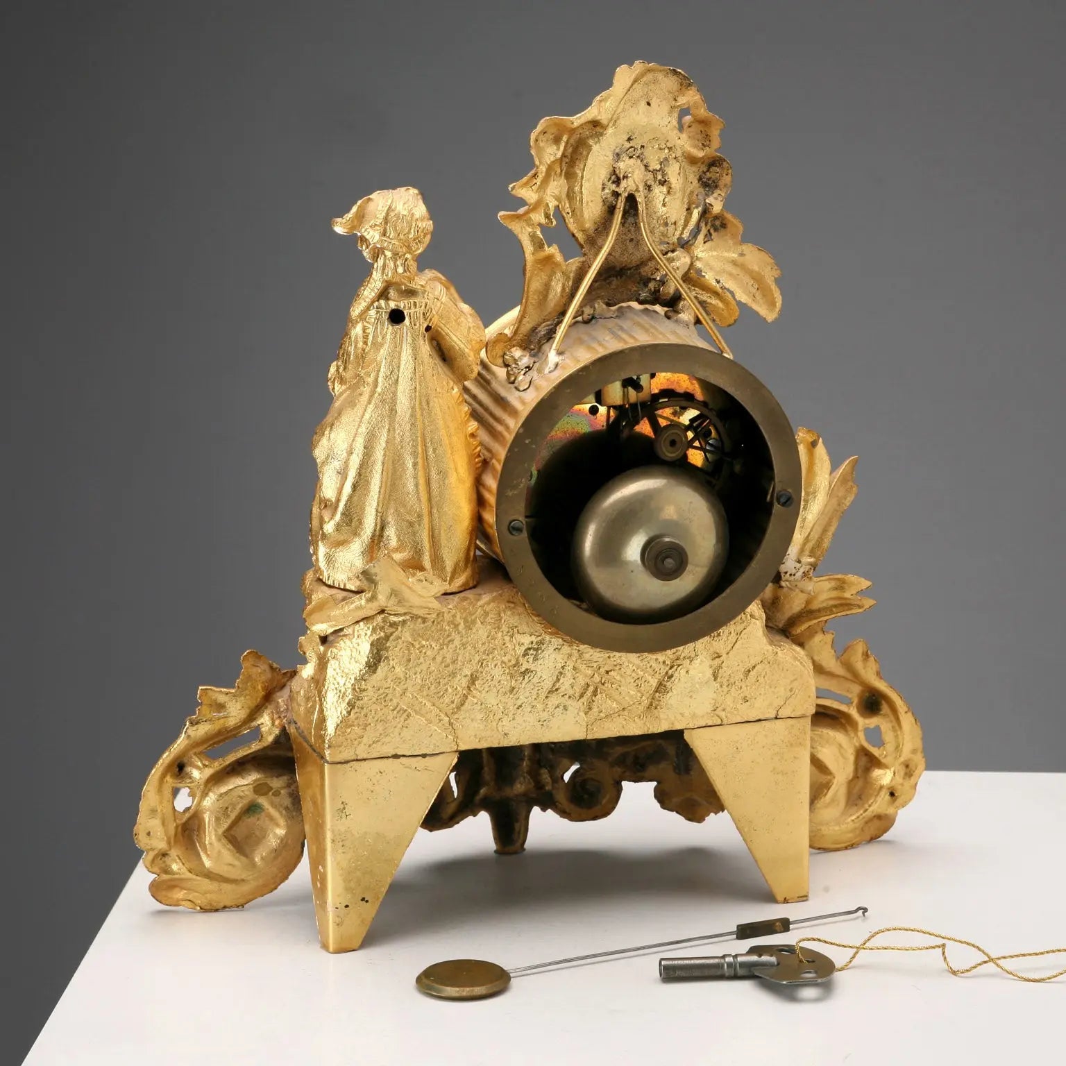 Antique Table Clock Gilded Antimony France XIX-XX Century - France, XIX-XX Century | Antiques | Fancy Goods