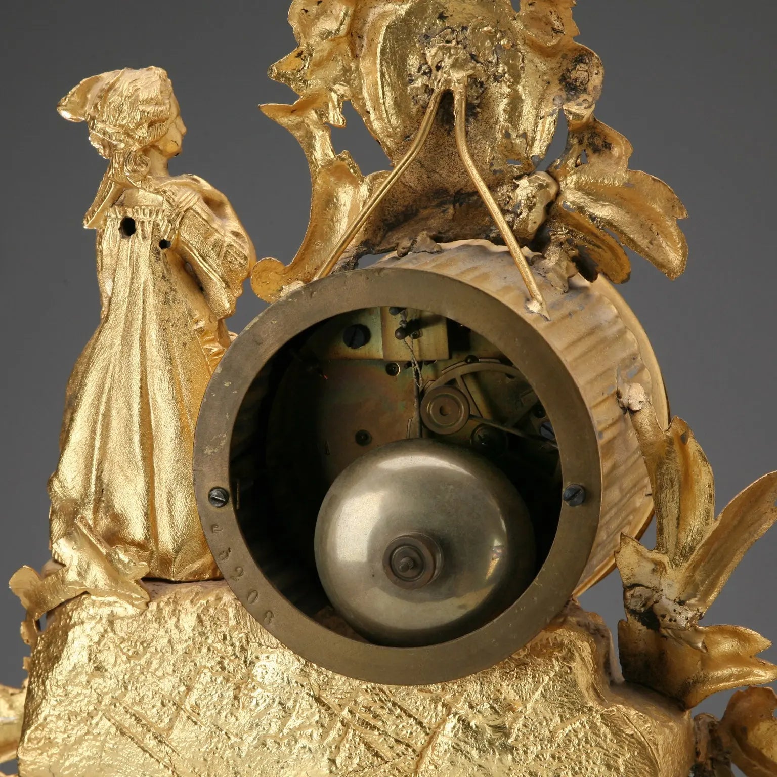 Antique Table Clock Gilded Antimony France XIX-XX Century - France, XIX-XX Century | Antiques | Fancy Goods