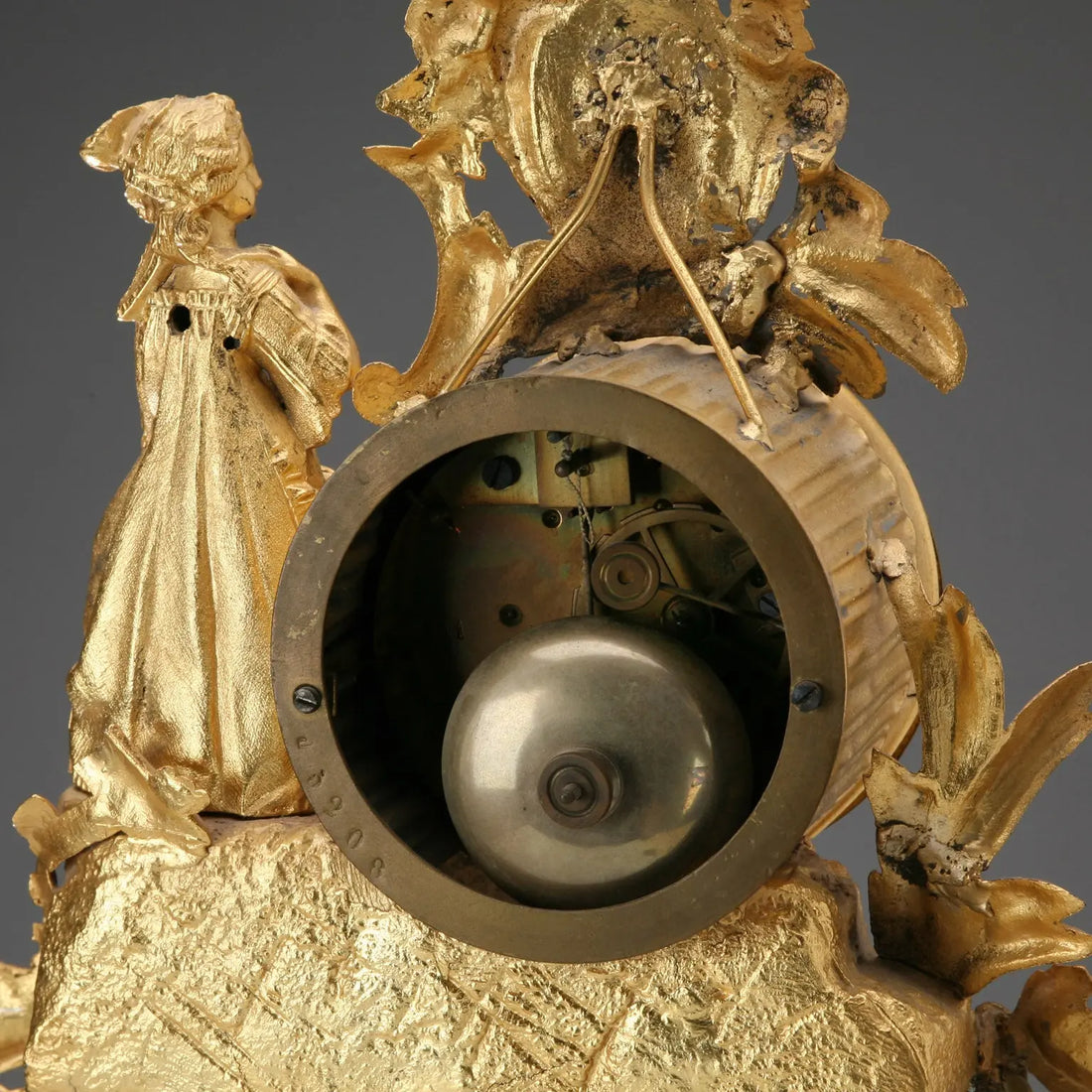Antique Table Clock Gilded Antimony France XIX-XX Century - France, XIX-XX Century | Antiques | Fancy Goods