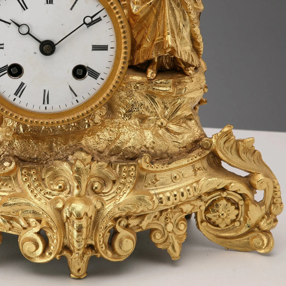 Antique Table Clock Gilded Antimony France XIX-XX Century - France, XIX-XX Century | Antiques | Fancy Goods
