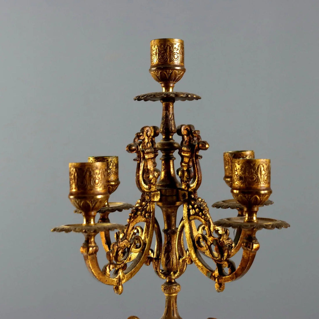 Antique Tryptich Clock Gilded Bronze Eclectic France XIX-XX Century - France, XIX-XX Century | Antiques | Fancy Goods