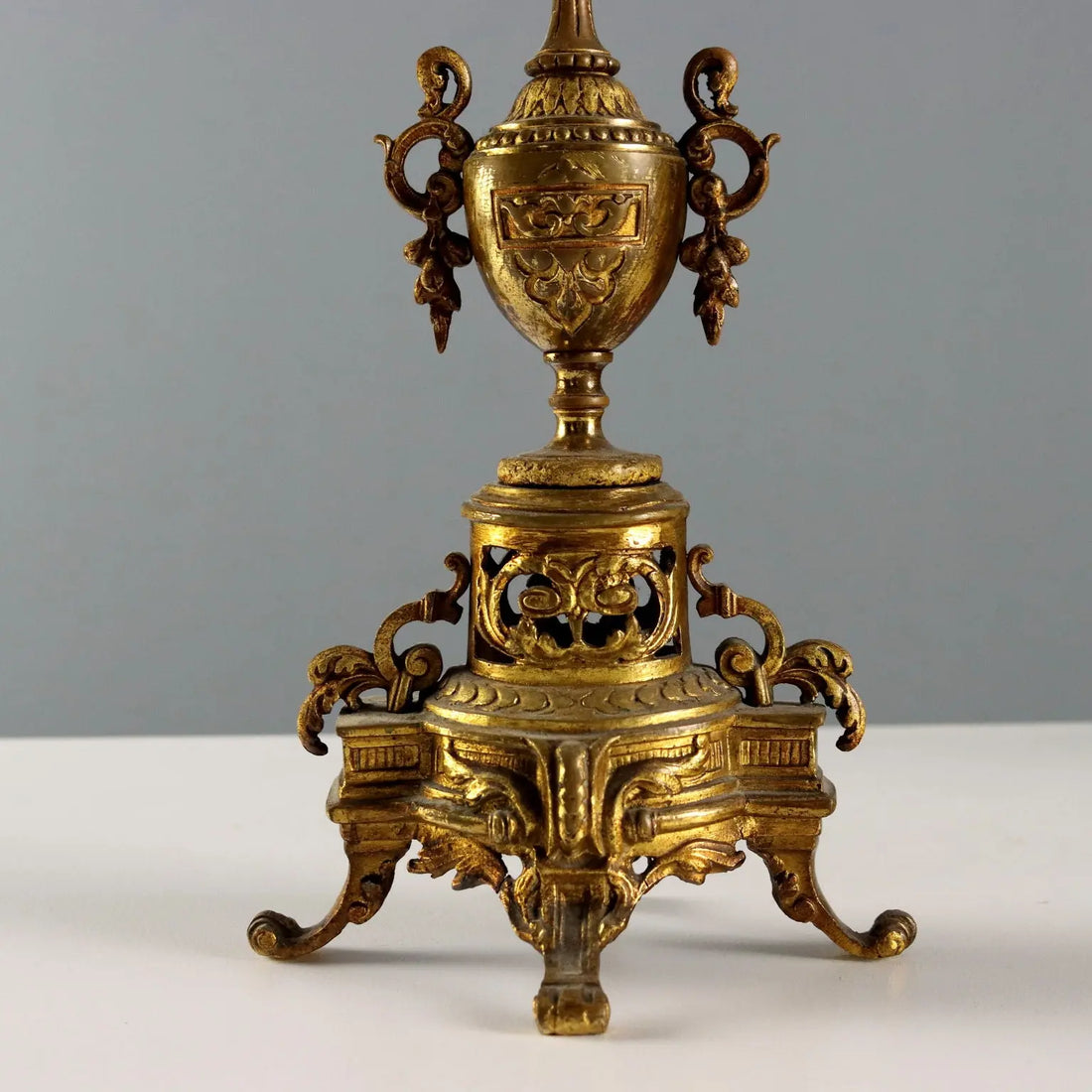Antique Tryptich Clock Gilded Bronze Eclectic France XIX-XX Century - France, XIX-XX Century | Antiques | Fancy Goods