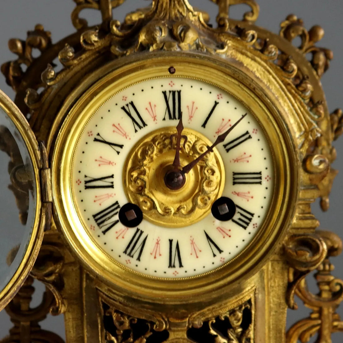 Antique Tryptich Clock Gilded Bronze Eclectic France XIX-XX Century - France, XIX-XX Century | Antiques | Fancy Goods