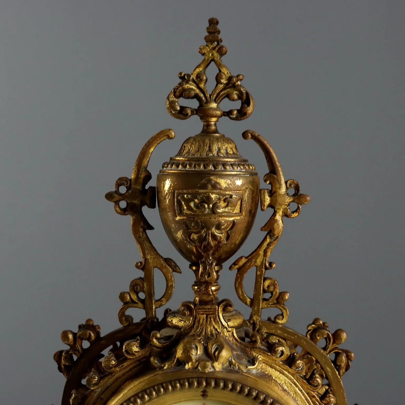 Antique Tryptich Clock Gilded Bronze Eclectic France XIX-XX Century - France, XIX-XX Century | Antiques | Fancy Goods