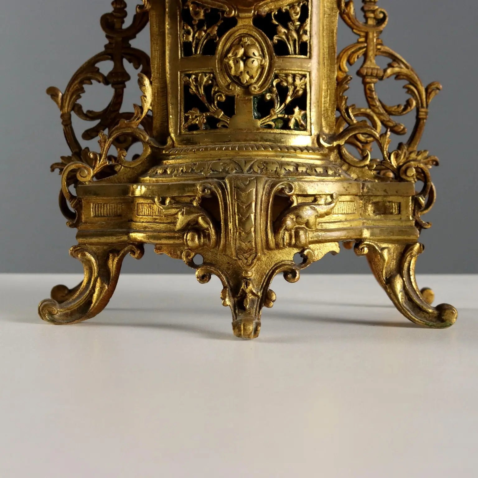 Antique Tryptich Clock Gilded Bronze Eclectic France XIX-XX Century - France, XIX-XX Century | Antiques | Fancy Goods
